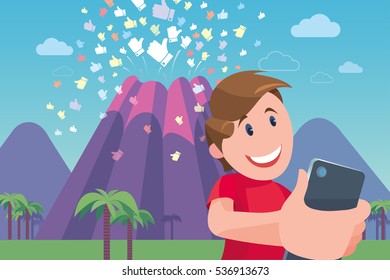 Much likes selfie Volcano likes
