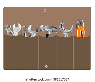 Much tools for repair on white background is insulated