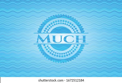 Much water representation style badge. Vector Illustration. Detailed.