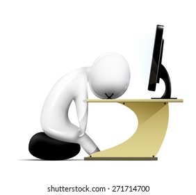 too much work, human tired at work