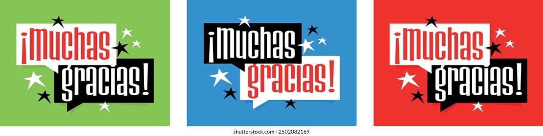 Muchas gracias, Thank you, in spanish