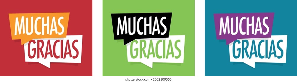 Muchas gracias, Thank you, in spanish