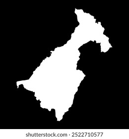 Mapa de la provincia de Muchinga, división administrativa de Zambia. Ilustración vectorial.