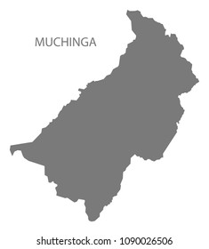 Muchinga region map grey illustration shape