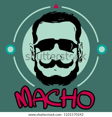 Mucho head illustration. Vector illustration isolated on background.