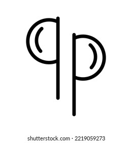 Mucial earphone outline vector illustration 