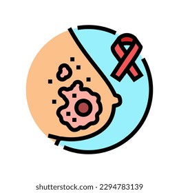 mucinous breast cancer color icon vector. mucinous breast cancer sign. isolated symbol illustration