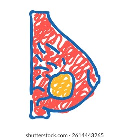 mucinous breast cancer doodle icon sketch vector. mucinous breast cancer sign. isolated symbol illustration
