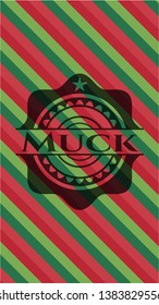 Muck christmas badge background. Vector Illustration. Detailed.