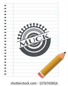 Muck drawn with pencil strokes. Vector Illustration. Detailed.