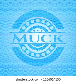 Muck light blue water emblem background.