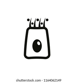 Mucociliary Transport System black and white simple vector icon, medical illustration