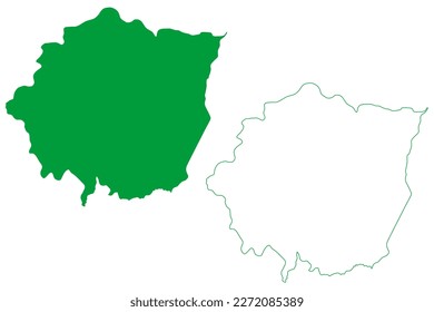 Mucurici municipality (Espírito Santo state, Municipalities of Brazil, Federative Republic of Brazil) map vector illustration, scribble sketch Mucurici map
