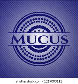 Mucus badge with denim texture