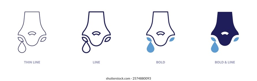 Mucus icon in 4 different styles. Thin Line, Line, Bold, and Bold Line. Duotone style. Editable stroke.
