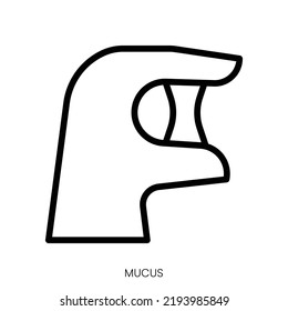 Mucus Icon. Line Art Style Design Isolated On White Background