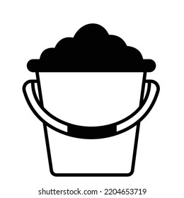 Icono del vector de glifo negro de cubo de fango que puede modificar o editar fácilmente

