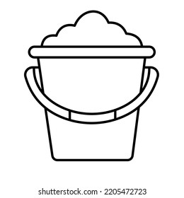 Mud Bucket Outline Vector Icon Which Can Easily Modify Or Edit

