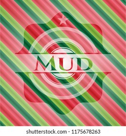 Mud christmas emblem background.