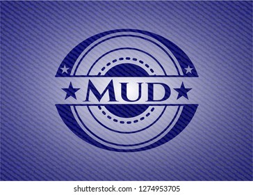 Mud emblem with denim texture