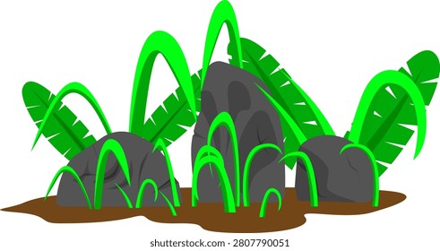 Mud Ground with Rocks and Grass