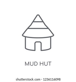 Mud hut linear icon. Modern outline Mud hut logo concept on white background from Culture collection. Suitable for use on web apps, mobile apps and print media.