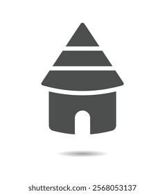 Mud hut vector icon design