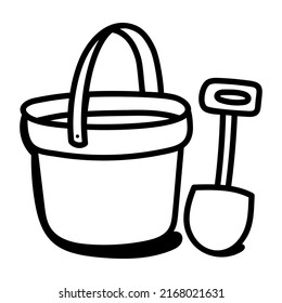 A mud pail doodle icon design 

