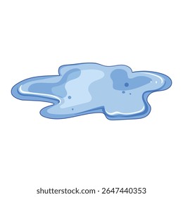 mud puddle cartoon. small temporary, pool nature, outdoors ground mud puddle sign. isolated symbol vector illustration