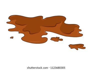 Mud Puddle Simple Vector Design Isolated On White
