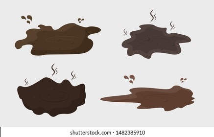 Mud puddle splash clipart . Vector muddy water puddle .