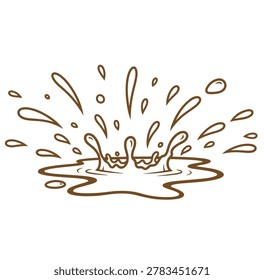 Mud Puddle Vector Illustration, Realistic Splat and Splash Clipart, Dirt Water Droplets Silhouette, Isolated Muddy Texture Design Element for Kids Activities, Outdoor Play and Construction Background