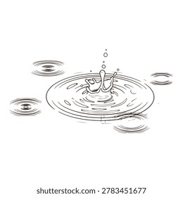 Mud Puddle Vector Illustration, Realistic Splat and Splash Clipart, Dirt Water Droplets Silhouette, Isolated Muddy Texture Design Element for Kids Activities, Outdoor Play and Construction Background