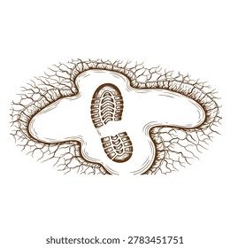 Mud Puddle Vector Illustration, Realistic Splat and Splash Clipart, Dirt Water Droplets Silhouette, Isolated Muddy Texture Design Element for Kids Activities, Outdoor Play and Construction Background