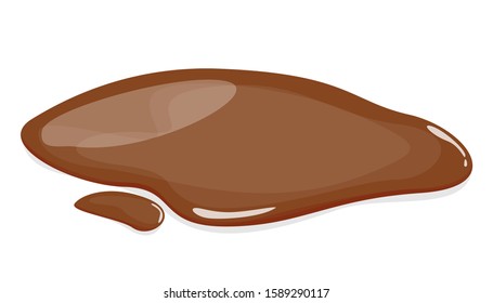 Mud puddle vector isolated. Brown autumn natural liquid on the ground. Dirty water.