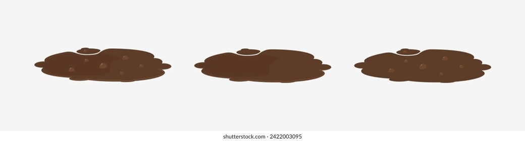 Mud puddle vector or spilled coffee with cocoa