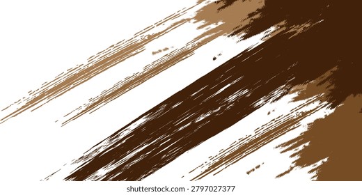 Mud splash isolated on white background. Handwritten brush stroke background illustration with margin.