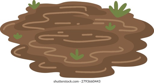 Mud Surface With Small Plants