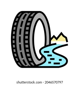 mud terrain tires color icon vector. mud terrain tires sign. isolated symbol illustration