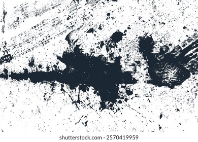 Mud tire tracking. Dirt track from the car wheel protector. Tire mark silhouette. Grunge overlay texture. Abstract black pattern. Vector illustration, EPS 10.