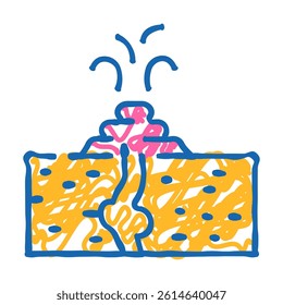 mud volcano doodle icon sketch vector. mud volcano sign. isolated symbol illustration