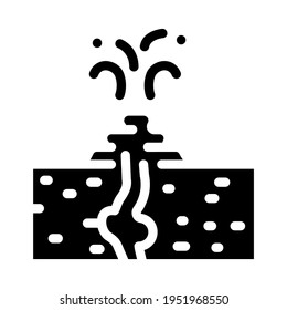 mud volcano glyph icon vector. mud volcano sign. isolated contour symbol black illustration