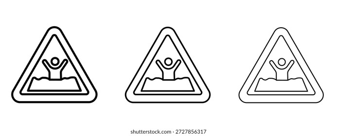 Modelo de design de logotipo de vetor de aviso de lama. Gráficos de Traçado editáveis.