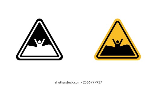 Mud warning signs pack for app and web UI designs