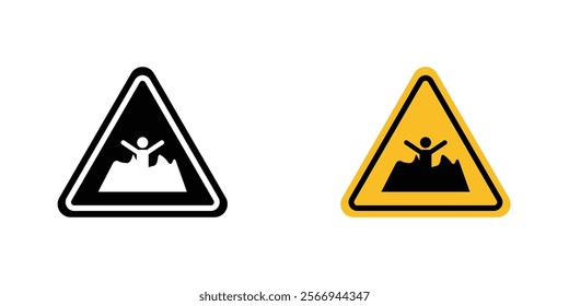 Mud warning signs. vector signs set