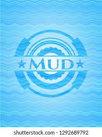 Mud water wave concept badge background.