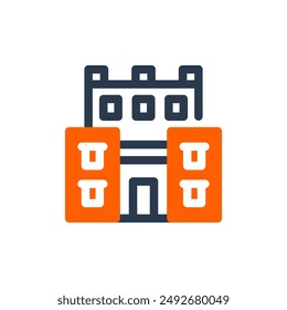 Mudbrick House on Desert Vector Icon