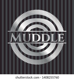 Muddle silver badge or emblem. Vector Illustration. Mosaic.