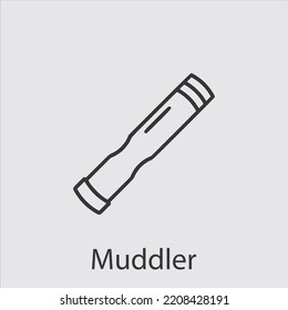 muddler icon vector icon.Editable stroke.linear style sign for use web design and mobile apps,logo.Symbol illustration.Pixel vector graphics - Vector