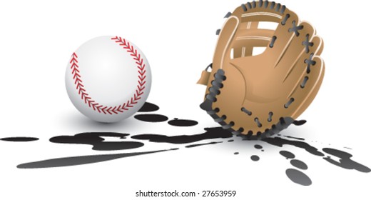 muddy baseball and glove